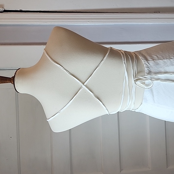 NWT Zara Linen Blend Midi Slit Front Strappy Dress - Picture 14 of 16